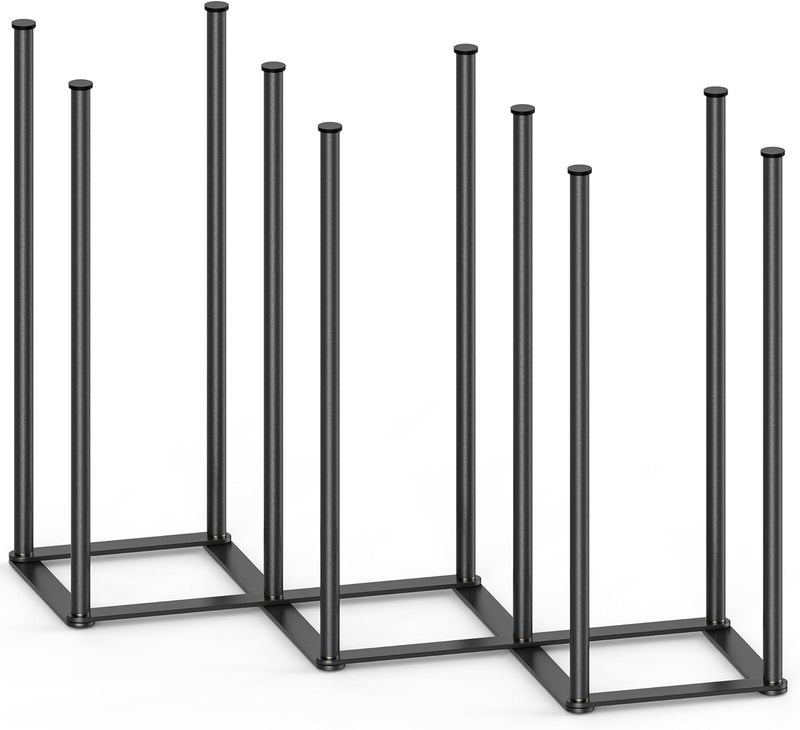 PLUVON Foldable Baby Bottle Drying Rack-10 Poles Water Bottle Organizer for Cups,Travel Mugs,Silicone Bags- Collapsible Stainless Steel Bottle Rack Dryer (Gray) - Image 1